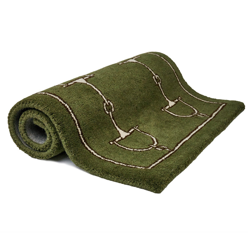 RUG 100% wool Moss green