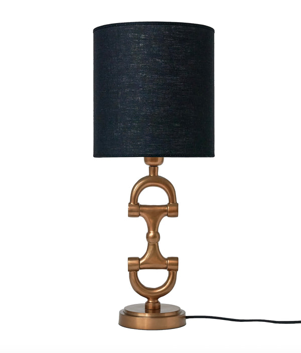 BIT Lamp stand Brass including Black Linnen Shade.