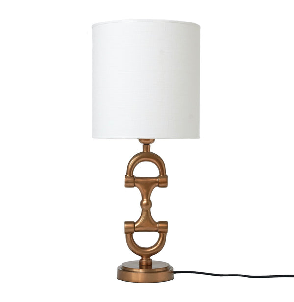 BIT Lamp stand Brass including Off-white Linnen Shade