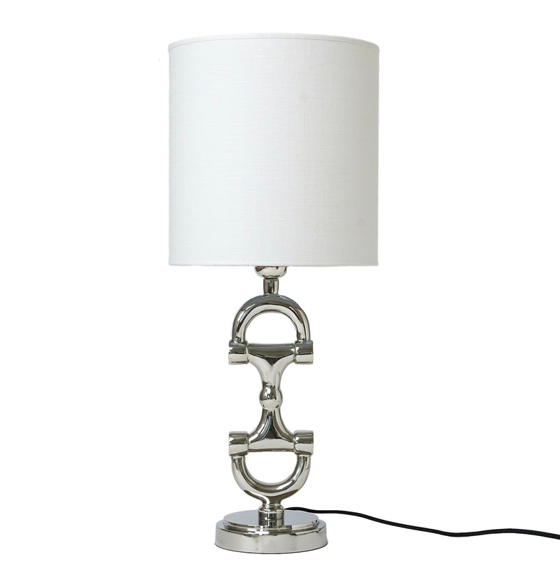 BIT Lamp stand Silver including Off-white Linnen Shade