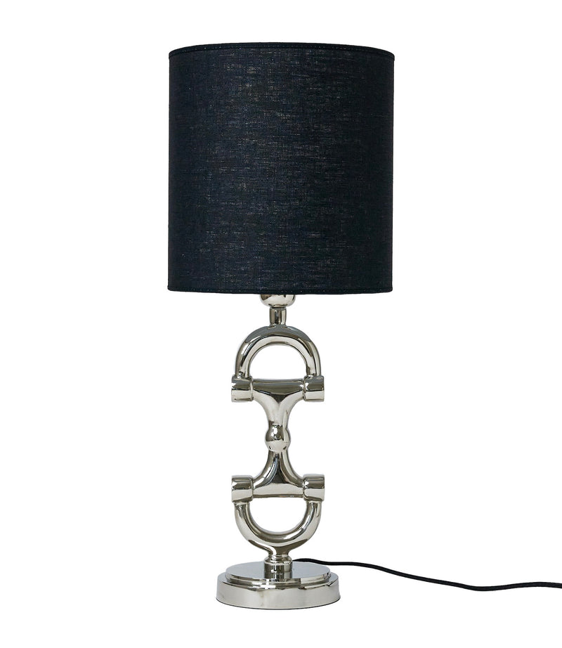 BIT Lamp stand Silver including Black Linnen Shade.