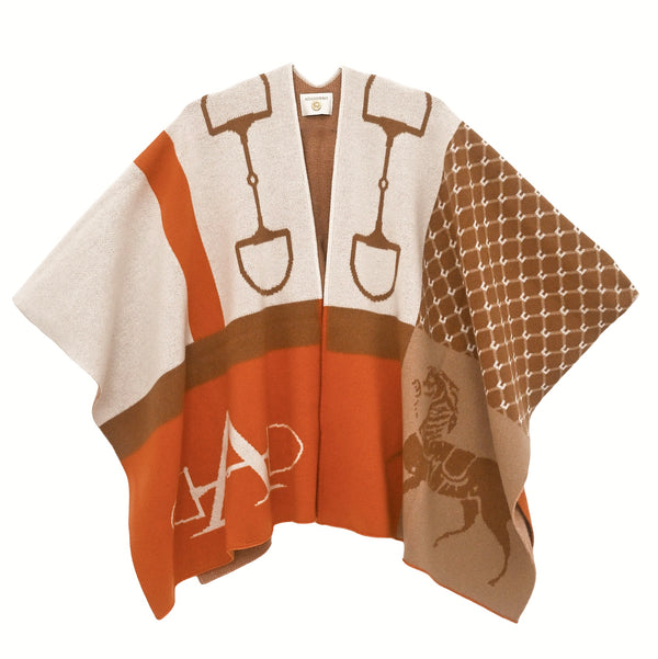 ADAMSBRO CASHMERE PONCHO ORANGINA