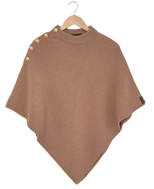 ADAMSBRO SOLID CASHMERE PONCHO CAMEL