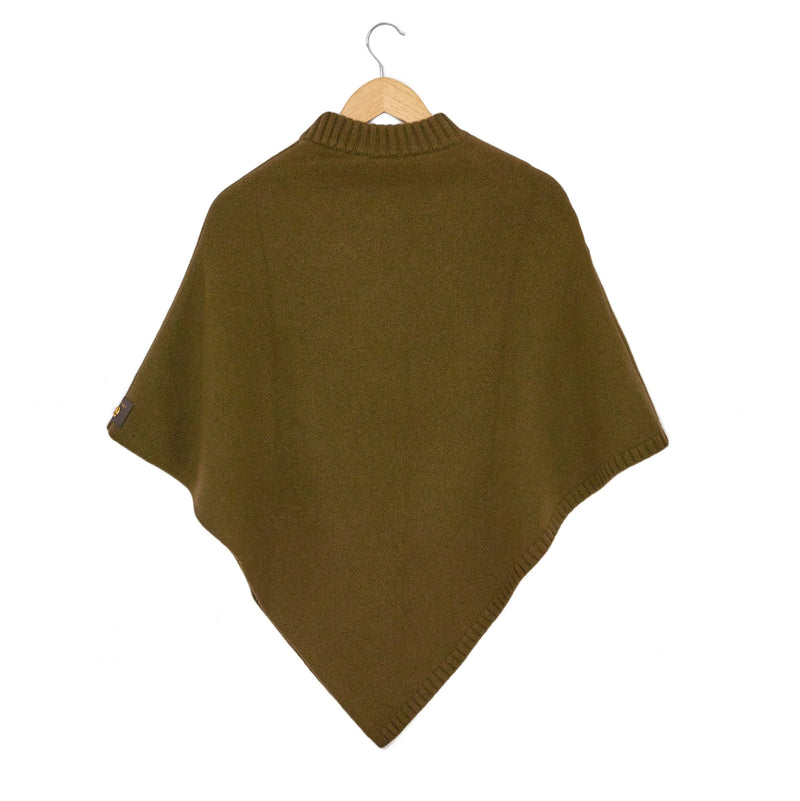 ADAMSBRO SOLID CASHMERE PONCHO OLIVE