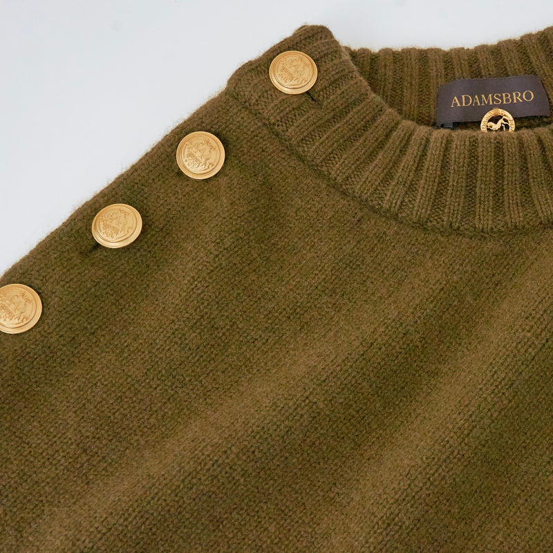 ADAMSBRO SOLID CASHMERE PONCHO OLIVE