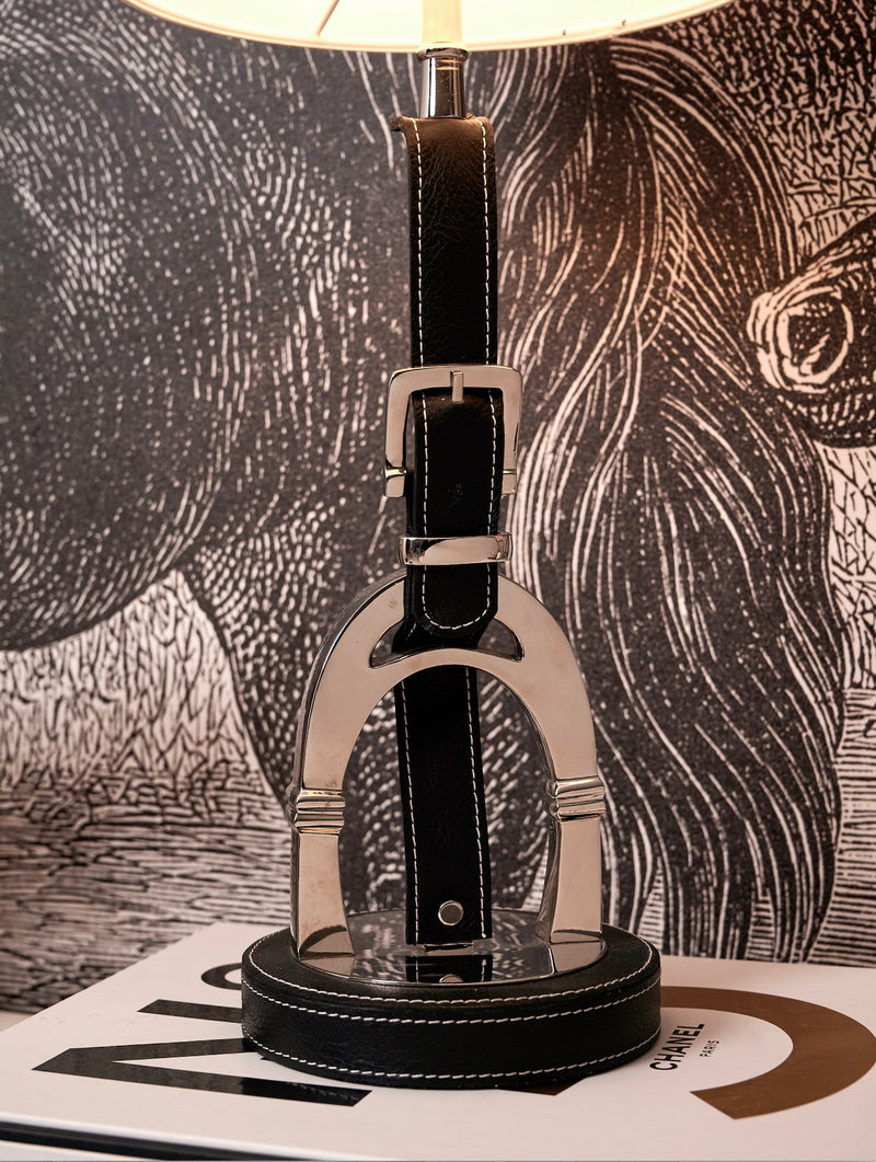 Luxury Stirrup Lamp with Leather.