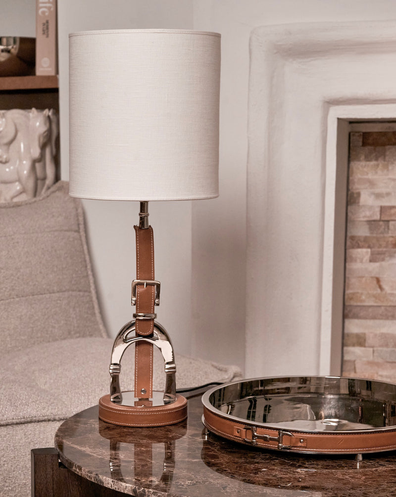 Luxury Stirrup Lamp with Leather .