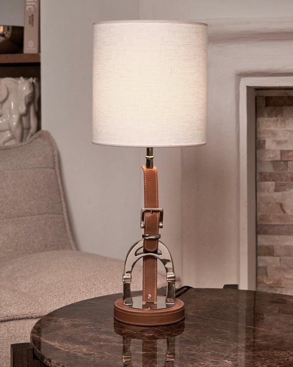 Luxury Stirrup Lamp with Leather .