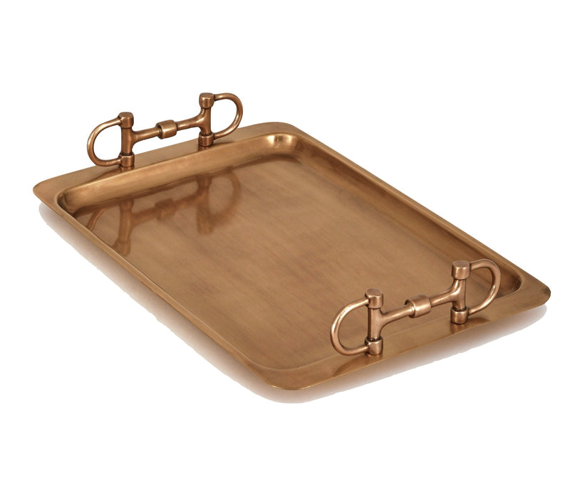 Snaffle Bit Square Tray Antique Brass