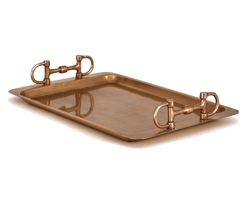 Snaffle Bit Square Tray Antique Brass