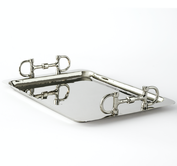 Snaffle Bit Square Tray Silver